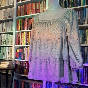 Hippie style flower pattern brown long sleeve shirt